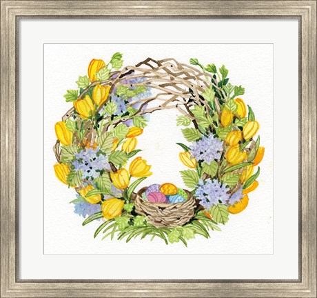 Framed Spring Wreath II Print