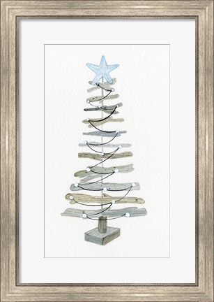 Framed Coastal Holiday Tree III Print
