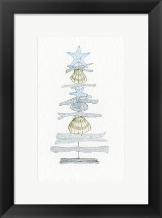 Framed Coastal Holiday Tree I Print