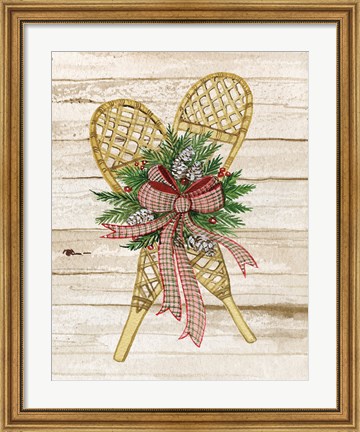 Framed Holiday Sports III on Wood Print