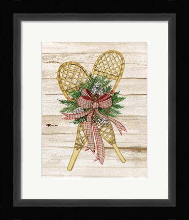 Framed Holiday Sports III on Wood Print