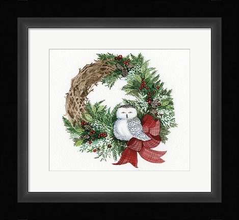 Framed Holiday Wreath II Print