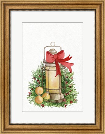 Framed Holiday Lantern II Print