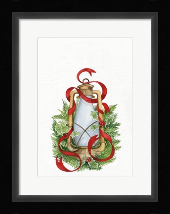 Framed Holiday Lantern III Print