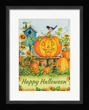 Framed Halloween Pumpkins Happy Halloween Print