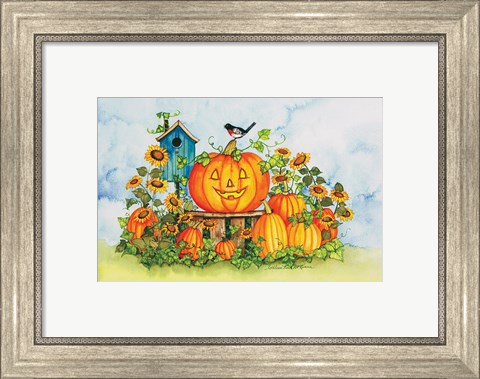 Framed Halloween Pumpkins Print