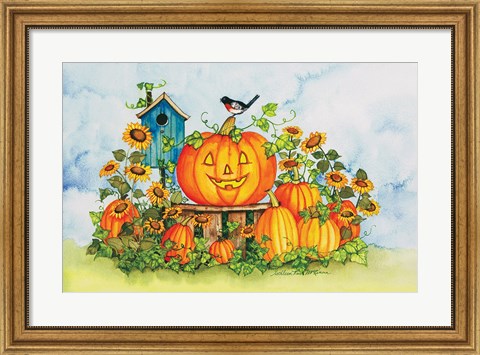 Framed Halloween Pumpkins Print