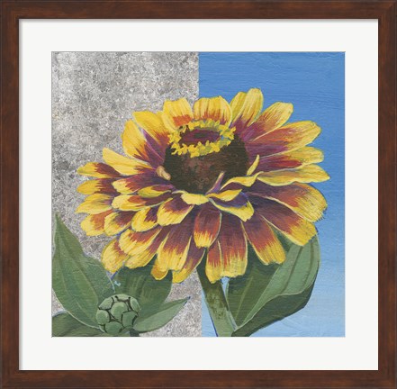 Framed Zinnia Spice and Silver Print