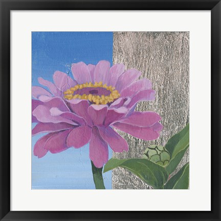 Framed Zinnia Pink Print