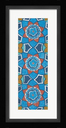 Framed Hex Tiles Panel I Print