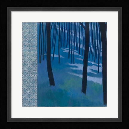 Framed Blue Path to the Edge of the Woods Print