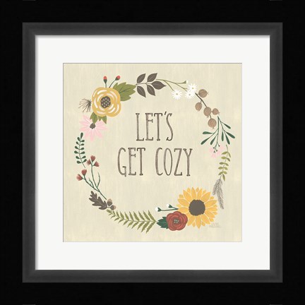 Framed Autumn Garden Lets Get Cozy Print