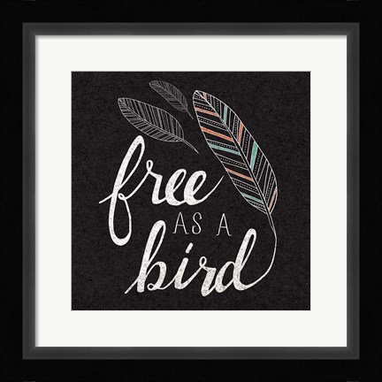 Framed Free as a Bird Black Print
