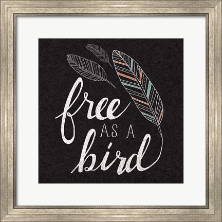 Framed Free as a Bird Black Print