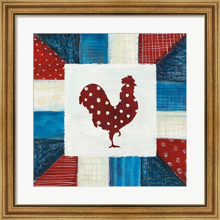 Framed Modern Americana Farm Quilt III Print