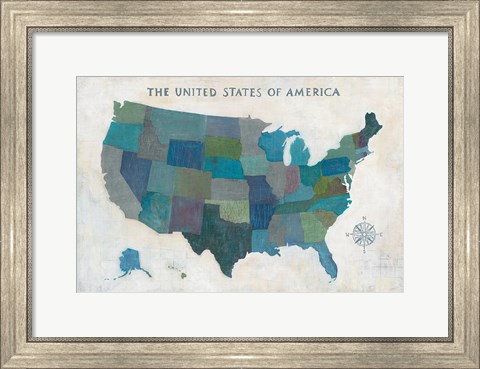 Framed See the USA with Words Neutral Print