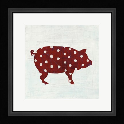 Framed Modern Americana Farm I on White Print