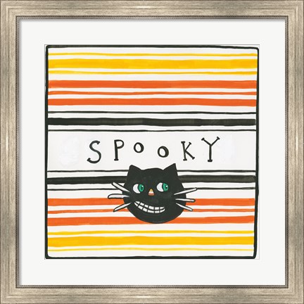 Framed Halloween Spooky Cat Print