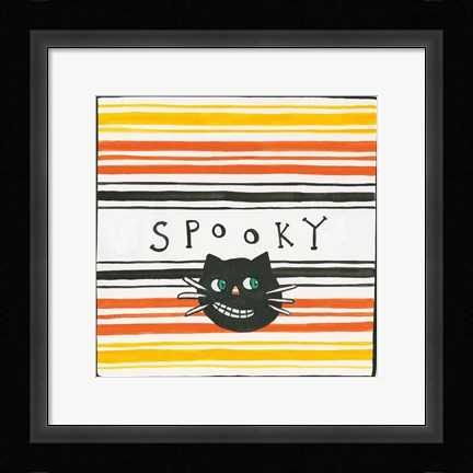 Framed Halloween Spooky Cat Print