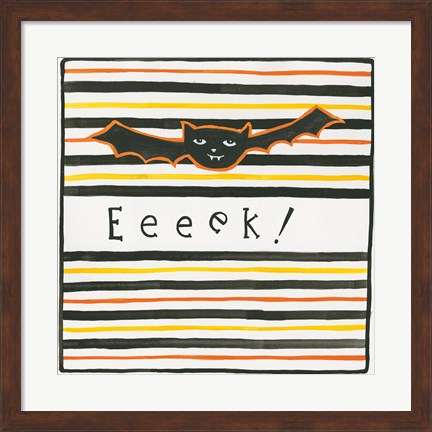 Framed Halloween Eeek Bat Print