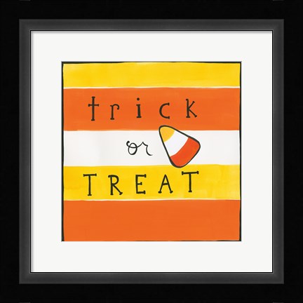 Framed Halloween Trick or Treat Candy Corn Print