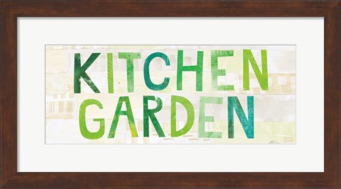 Framed Kitchen Garden Cream Sign I Print