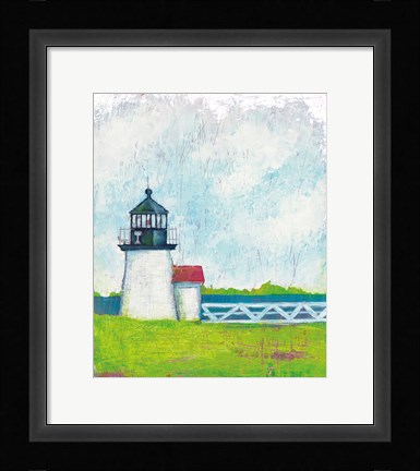 Framed Cloudy Light I Green Print