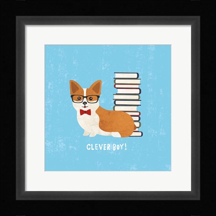 Framed Good Dogs Corgi Print