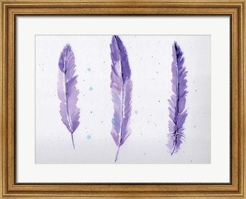 Framed Lavender Feathers Print