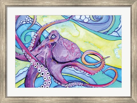 Framed Surfin&#39; Octopus Print