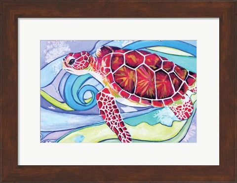 Framed Surfin&#39; Turtle Print
