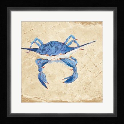 Framed Blue Crab VI Neutral Print