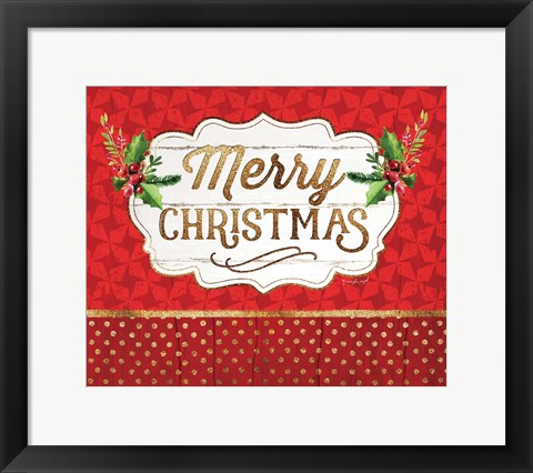 Framed Merry Christmas - Red Print