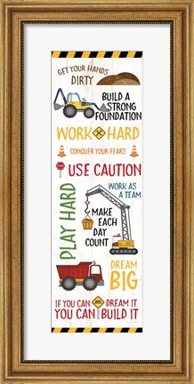 Framed Construction Sign Print
