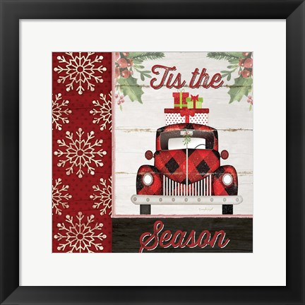 Framed Tis the Season Truck Print