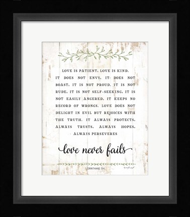 Framed Love Is Patient Print