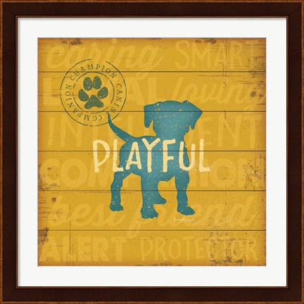 Framed Playful Dog Print