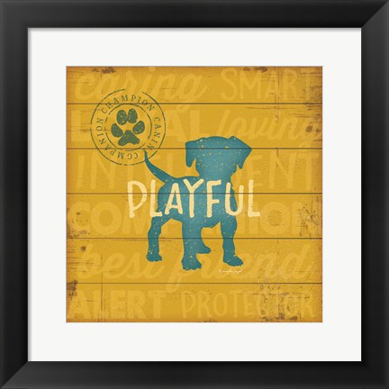 Framed Playful Dog Print