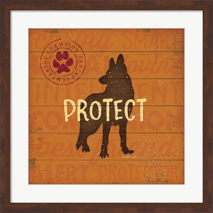 Framed Protect Dog Print