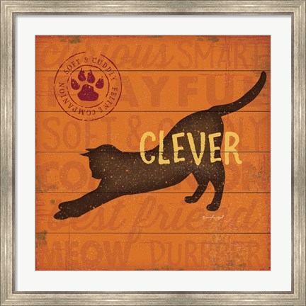 Framed Clever Cat Print
