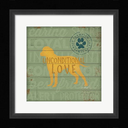 Framed Unconditional Love Dog Print
