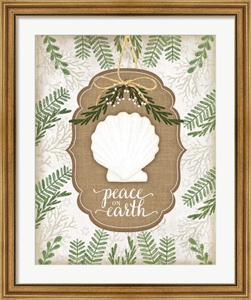 Framed Coastal Christmas Peace Print