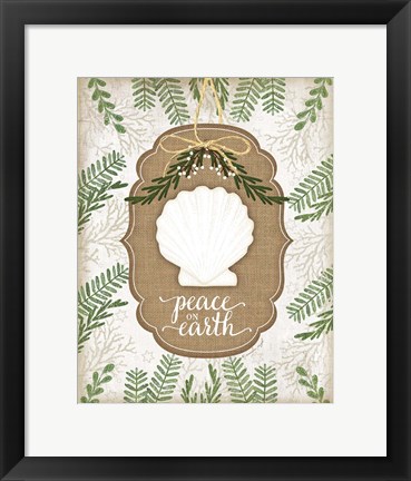 Framed Coastal Christmas Peace Print