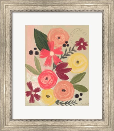 Framed Vintage Flowers Print