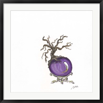 Framed Crystal Ball Creepy Tree Print
