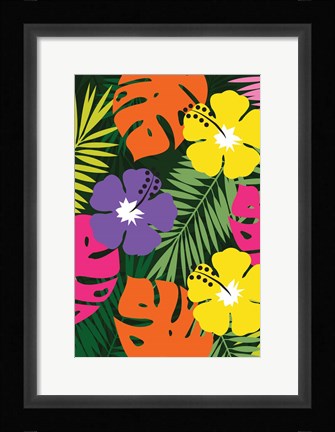 Framed Tropical Floral Print