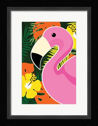 Framed Tropical Flamingo Print
