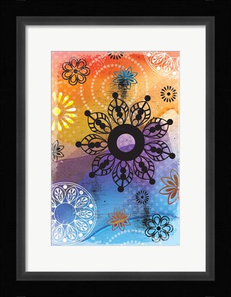 Framed Warm Colors Florals III Print