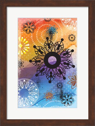 Framed Warm Colors Florals III Print