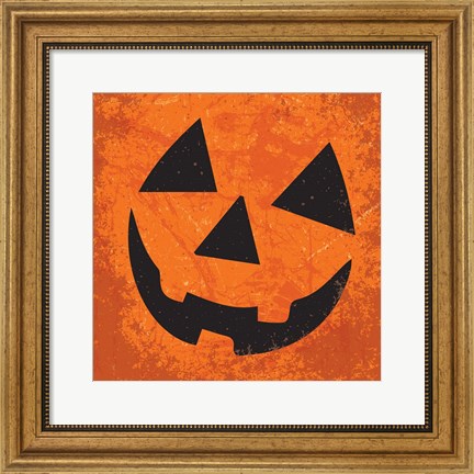 Framed Pumpkin Face Print